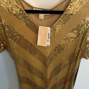 Michael Kors gold sequin top size small